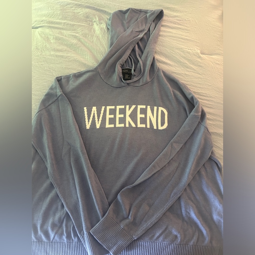 RACHEL ZOE Blue Weekend Knit Hoodie